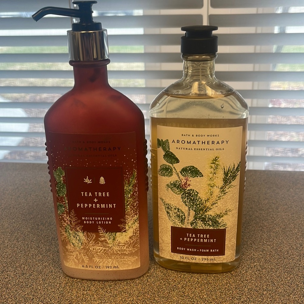 Held for Mimistorm. Bath and body Works aromatherapy tea tree and peppermint set